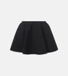 Alaïa Womens Godet Pleated Knitted Mini Skirt Noir Alaia In Black