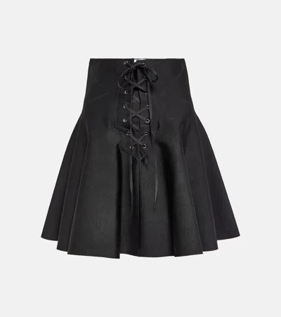 Alaïa Pleated Miniskirt In Black
