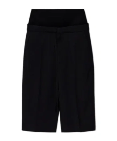 Alaïa Pleated Shorts In Noir Alaia