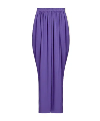 Alaïa Pleated Side-stripe Trousers In Purple