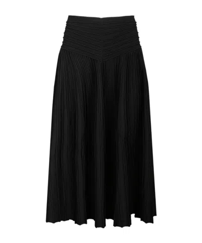 Alaïa Pleated Skirt In Black