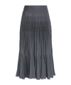 Alaïa Pleated Skirt In Gray