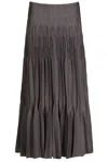 Alaïa Pleated Skirt In Gray