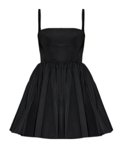 Alaïa Pleated Sleeveless Mini Dress In Black