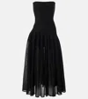 Alaïa Womens Godet Strapless Knitted Midi Dress Noir Alaia In Black