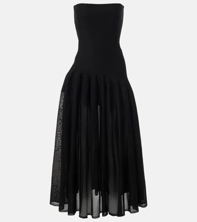 ALAÏA ALAÏA PLEATED STRAPLESS GOWN
