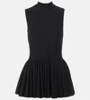 Alaïa Womens Godet Pleated Knitted Top Noir Alaia In Black