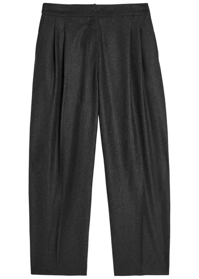 Alaïa Pleated Wool Trousers In Black