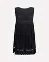 Alaïa Pointelle Pleats Midi Dress In Black
