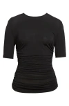 Alaïa Pleats Ruched Jersey T-shirt In Black