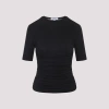 Alaïa Alaia Viscose Elastane Pleats T-shirt In Black