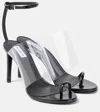 Alaïa Alaia Black Single Toe Strap Sandals In Transparent