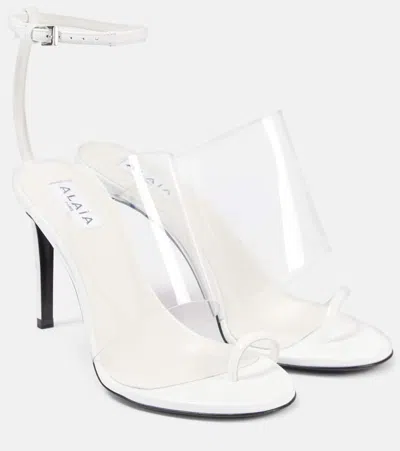 Alaïa Plexi 90 Leather & Pu Sandals In Transparent
