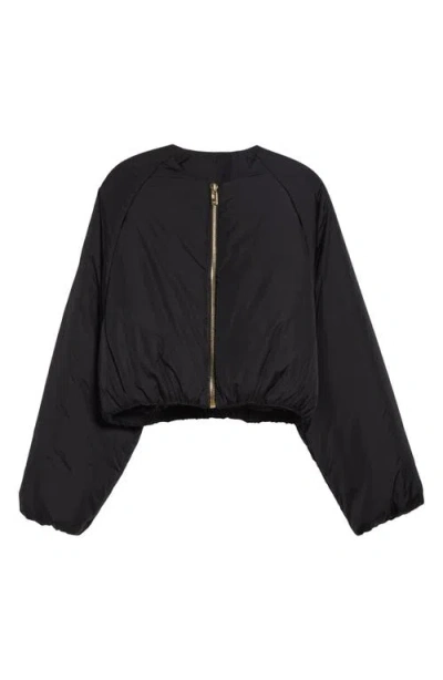 Alaïa Plie Collarless Bomber Jacket In Black