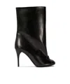 Alaïa Low Black Leather Boots In Black
