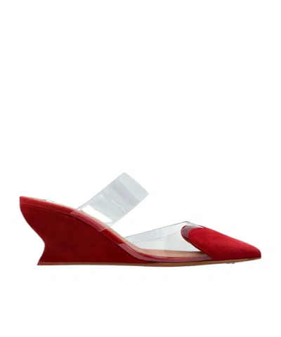 Alaïa Pointed-toe Wedge Shoes In Red
