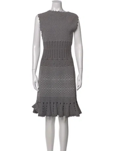 Pre-owned Alaïa Polka Dot Print Knee-length Dress In Gray