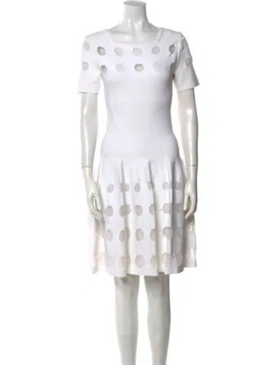 Pre-owned Alaïa Polka Dot Print Mini Dress In Neutral