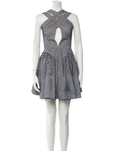 Pre-owned Alaïa Polka Dot Print Mini Dress In Neutral