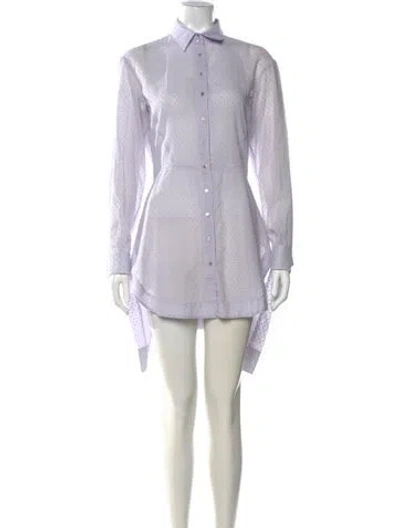 Pre-owned Alaïa Polka Dot Print Mini Dress In White