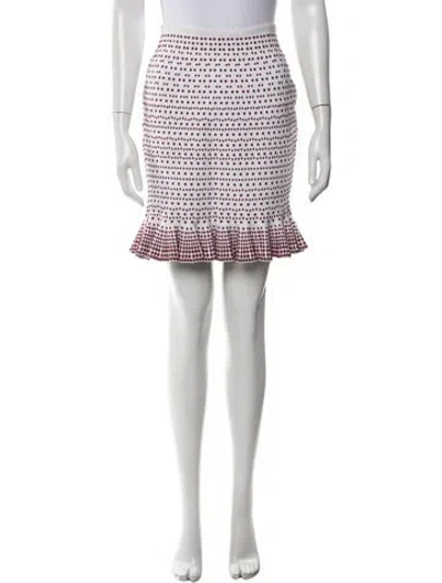 Pre-owned Alaïa Polka Dot Print Mini Skirt In White