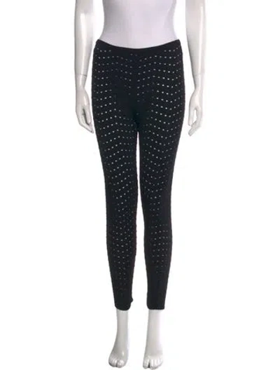 Pre-owned Alaïa Polka Dot Print Skinny Leg Pants W/ Tags In Black