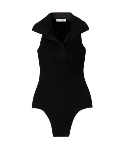 Alaïa Polo Collar Jumpsuit In Black