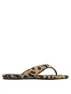Alaïa Pony Skin Flip Flops In Animal Print