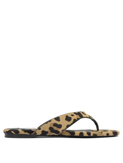 Alaïa Pony Skin Flip Flops In Animal Print