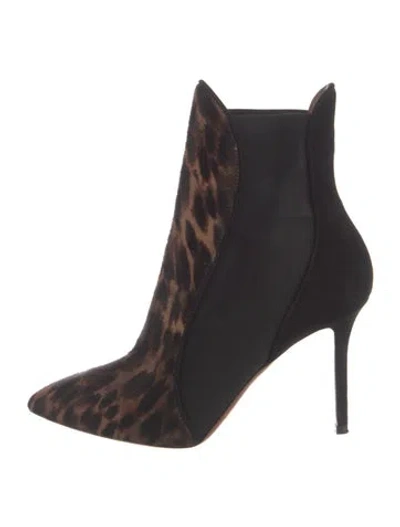 Pre-owned Alaïa Ponyhair Animal Print Boots In Black