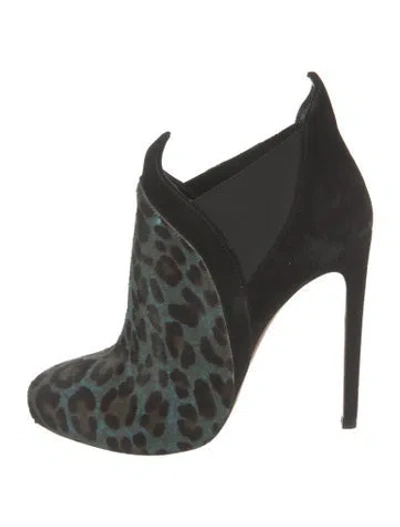 Pre-owned Alaïa Ponyhair Animal Print Chelsea Boots In Blue