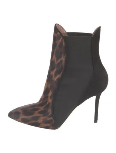 Pre-owned Alaïa Ponyhair Animal Print Chelsea Boots In Multi