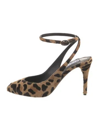 Pre-owned Alaïa Ponyhair Animal Print Pumps In Brown