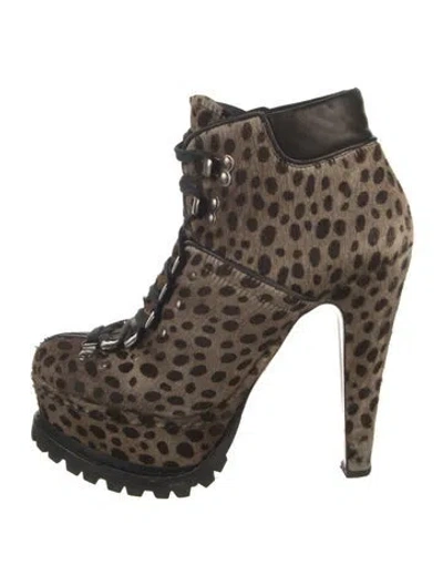Pre-owned Alaïa Ponyhair Animal Print Pumps In Brown