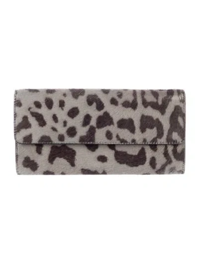Pre-owned Alaïa Ponyhair Animal Print Wallet In Multi