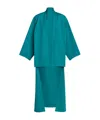 Alaïa Poplin Asymmetric Robe Coat In Blue