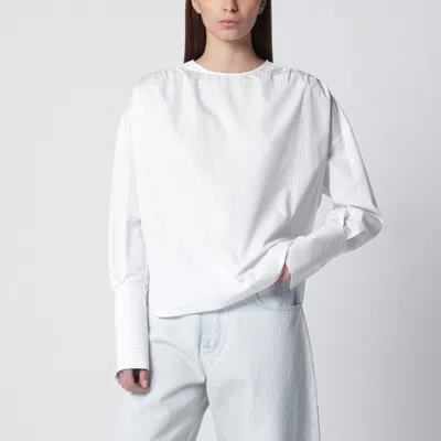 Alaïa Poplin Blouse With Ruffles In White