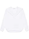 Alaïa Camicia Con Cappuccio In Popeline In White