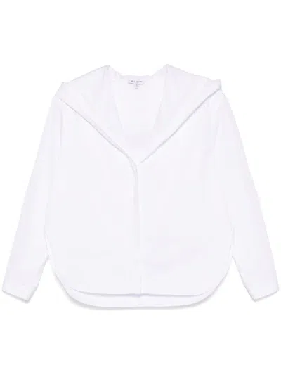 Alaïa Poplin Hooded Shirt Clothing In White