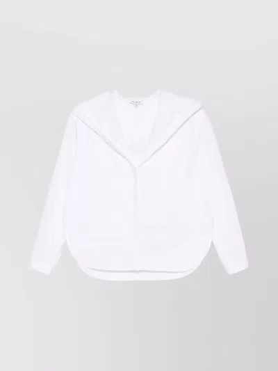 ALAÏA POPLIN HOODED SHIRT CURVED HEM