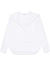 Alaïa Camicia Con Cappuccio In Popeline In White