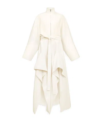 Alaïa Poplin Ruffle Jumpsuit In White