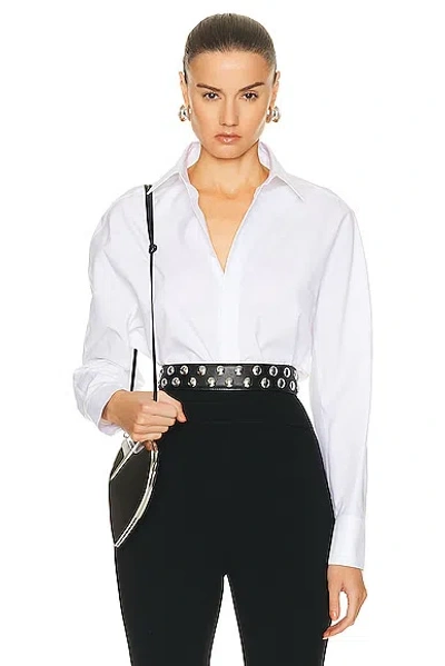 Alaïa Poplin Shirt In Blanc