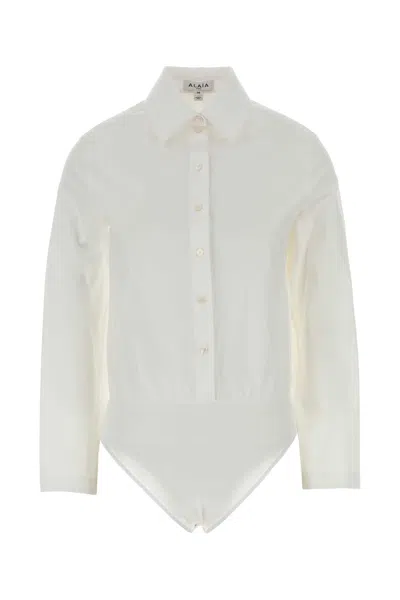 Alaïa Alaia Basque Shirt Body Cotton Poplin In White