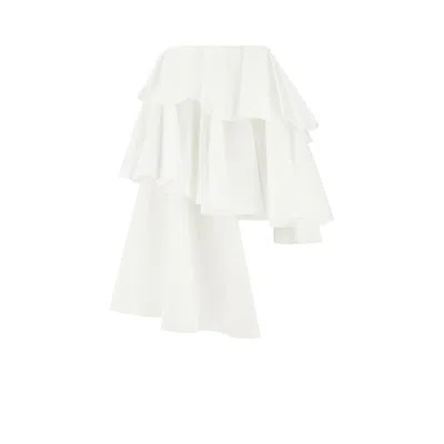 Alaïa Poplin Spiral Skirt In White