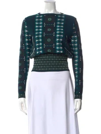 Pre-owned Alaïa Printed Bateau Neckline Sweater In Multi