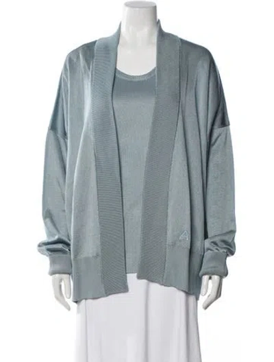 Pre-owned Alaïa Printed Cowl Neck Sweater In Blue