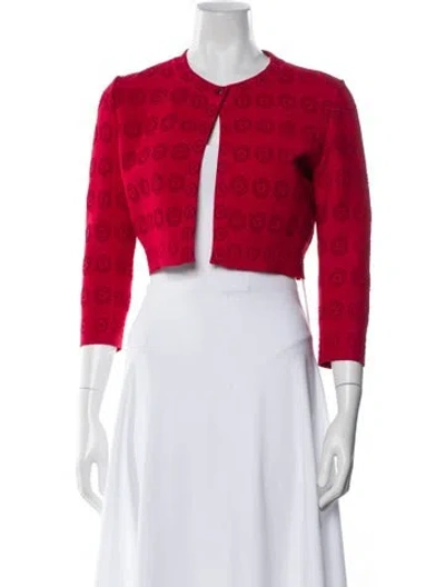 Pre-owned Alaïa Printed Crew Neck Sweater In Red