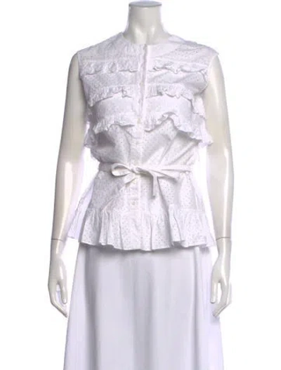 Pre-owned Alaïa Printed Crew Neck Top In Neutrals
