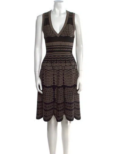 Pre-owned Alaïa Printed Knee-length Dress In Black